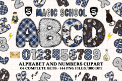 Wizard Magic School Alphabet Clipart, wizard letters doodle Product Image 1