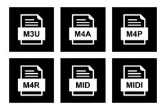 Set Of File Formats Icons Product Image 1