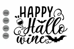 Happy Hallo wine Svg, Halloween svg, Wine svg, Bat svg. Product Image 1