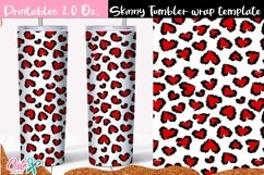Red heart leopard Valentines day 20 Oz. Skinny Tumbler wrap Product Image 2