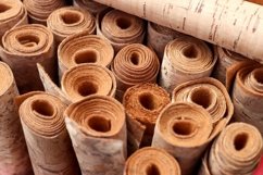 Rolled fabric samples found on a market - background Product Image 1