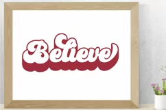 Believe Retro Christmas SVG - PNG, DXF, SVG, EPS, Cut File Product Image 9