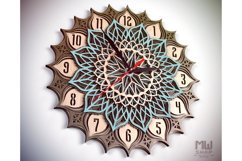 C23 - Wall Clock for Laser cut, Mandala Clock DXF pattern Product Image 3