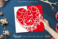 Papercut Mother and Daughter Hugging Card Cover Template Product Image 4