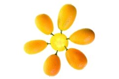 Stock Photo - Group of fresh kumquat close up top view. Product Image 1