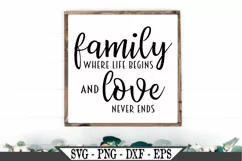 Family Where Life Begins And Love Never Ends SVG Product Image 1