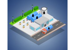 Petroleum concept banner, isometric style Product Image 1