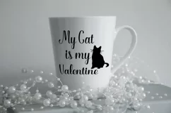 My cat is my Valentine svg funny phrase for t-shirt print Product Image 2
