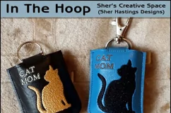 ITH Cat Mom Hand Sanitizer Holder- Snap Tab 5x7 Hoop Product Image 1