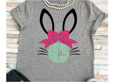 Easter svg SVG DXF JPEG Silhouette Cameo Cricut bunny svg iron on Easter monogram svg ears svg Product Image 1