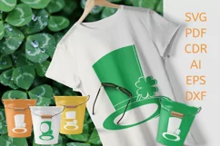 Set of 3 Hats with Clover SVG Clipart for St. Patrick's Day Product Image 4