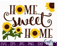 Home Sweet Home Farmhouse Sign | Sunflower Svg Cut File Product Image 2