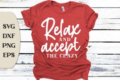 Relax And Accept The Crazy, Tshirt Humor Svg, Sassy Svg Product Image 1