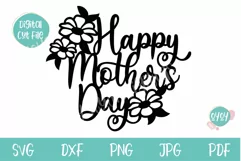 Mother's Day SVG | Happy Mother's Day Cake Topper SVG Product Image 2