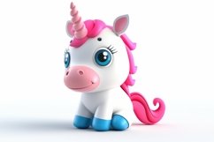 Cute Unicorn On White Background Background Wallpaper Product Image 1