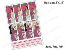 Valentine's Day Spring Printable Sticker Box Size 2"x1,5" Product Image 5