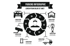 Parking service infographic concept, simple style Product Image 1