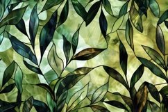 Stained Glass Leaves Background Wallpaper Product Image 1