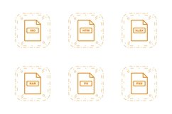 Set Of File Formats Icons Product Image 1