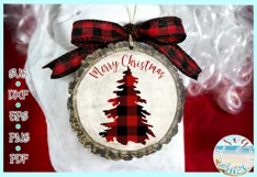 Merry Christmas Tree Buffalo Plaid Svg Dxf Eps Png PDF files Product Image 2