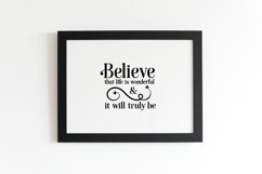 Believe that Life is Wonderful, An Inspirational Life SVG Product Image 4