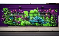 mural neon green and purple Product Image 1