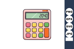 Calculator pink design with colorful buttons showing number Product Image 1