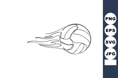 Volleyball with flame trail illustration for sports design a Product Image 1