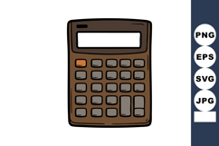 Brown calculator with multiple buttons and digital display v Product Image 1