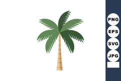 Palm tree vector illustration with green leaves and brown tr Product Image 1