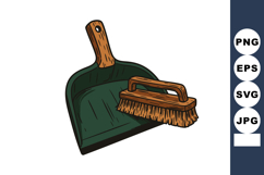 Dustpan and brush set with wooden handles for cleaning and h Product Image 1