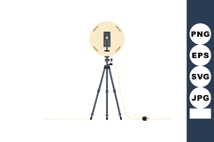 Vintage style photography lamp with tripod stand and round y Product Image 1