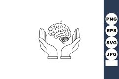 Brain protection concept with hands holding human brain vect Product Image 1