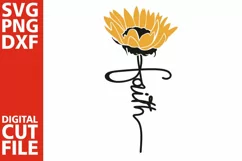 Faith svg, Christian svg, Bible svg, Jesus, sunflower vector Product Image 2