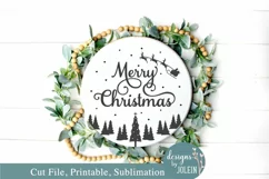 Round Christmas Santa SVG, Sublimation, Printable, Cricut Product Image 3
