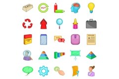 Headhunter icons set, cartoon style Product Image 1