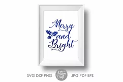 Merry and bright SVG| cut file| Holly berry Leaves Product Image 4