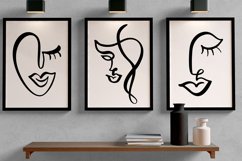 Set of Three Abstract Face Digital Print Frame not included Product Image 2