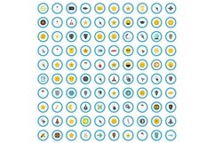 100 interface pictogram icons set, flat style Product Image 1