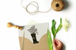 Floral Clipart of flowers in a boot. Product Image 3