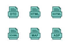 Set Of File Formats Icons Product Image 1