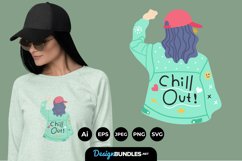 Girl with Jacket for T-Shirt Design Product Image 1