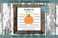 Pumpkin Pie Recipe SVG, png, eps, jpeg, DXF, sublimation Product Image 1