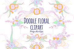 Doodle Floral Clipart Product Image 2