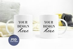 Two Coffee mug mockup, Plain background full wrap mug mockup Product Image 3