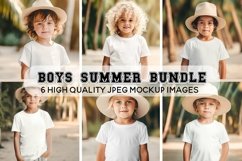 Boys T-Shirt Mockup Bundle - 6 Summer JPG Mock Up Images Product Image 1