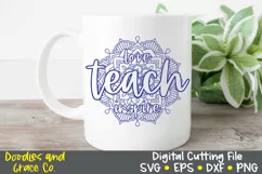Teach Love Inspire Mandala - SVG - DXF - EPS - PNG Product Image 2