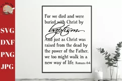 Christian Baptism Romans 6-4 svg, christian svg baptism sign Product Image 1