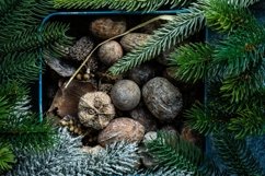 Christmas festive composition with balls and decor Product Image 1