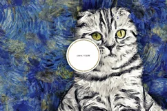 Funny Van Gogh Cat - Cat Gogh PNG Design For Sublimation Product Image 2
